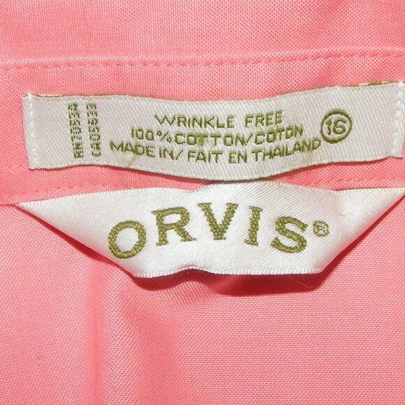 ORVIS Blouse, 16, Pink, Embroidered Front, Long sleeves, Button front - Picture 12 of 14